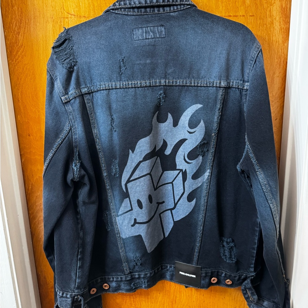 Pink Dolphin Tattered Denim Jacket